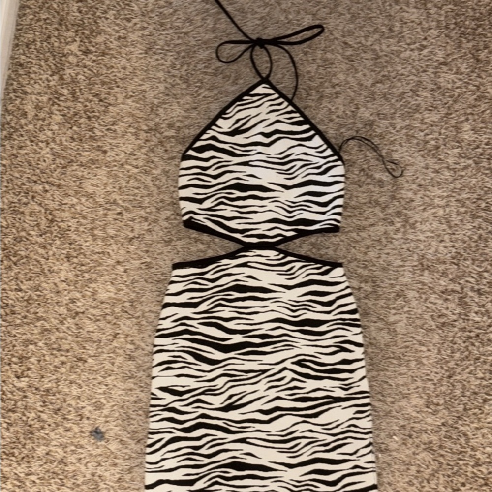 Zebra Print Halter Dress
